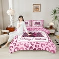 thumbnail image 4 of Manfei Christmas Tree 2pcs Bedding Comforter Set,Black Pink Twin Comforter Sets,Animal Print Breathable Bedding Set,Super Cozy Xmas Room Decor,Reversible, 4 of 8