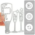 thumbnail image 4 of 3Pack Embossing Dies Wine Bottle Shape Silver Simple Design For Paper Craft Gift Decoration Adults, 4 of 8