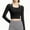 Black, variant on Maplenight Long Sleeve Workout Tops for Women Breathable Running Yoga Athletic Shirts Slim Fit Gym Crop Tops