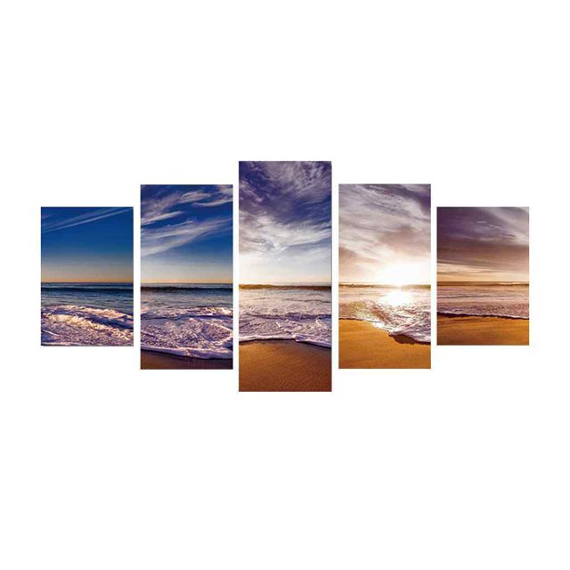 Inteprter Island Sunshine Peace Beach 5 uds Modular lienzo impreso póster Artesanía arena dorada Talla 1