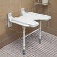 HealthSmart Wall Mount Fold Away Bath Chair Shower Seat Bench with Adjustable Legs, FSA and HSA