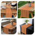 thumbnail image 4 of Table Runner Dresser Scarves 60 Inch Long,Blue Lines on Watercolor Orange Linen Dining Table Runners, 4 of 9
