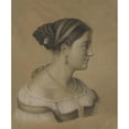 thumbnail image 2 of Theodor Pelissier 12x14 Gold Ornate Wood Frame and Double Matted Museum Art Print Titled - Half -Length Portrait of a Young Roman in Profile to the Right with a Pearl Line Around Her Neck, 2 of 4