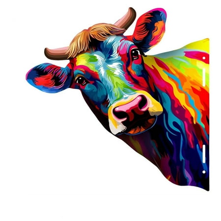 

Hanging Ornaments New Iron Art Colored Cow Garden Decoration Garden Garden Garden Metal Hanger Clearance