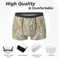 thumbnail image 2 of Men's Boxer Briefs, Golden Paisley Soft Comfy Mens Underwear Boxer Briefs Breathable With Widen Waist, 2 of 7
