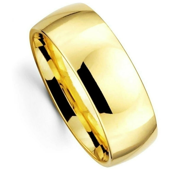 Mens Womens Solid 14K Yellow Gold Plain Wedding Ring Band fine gift 8MM size 10