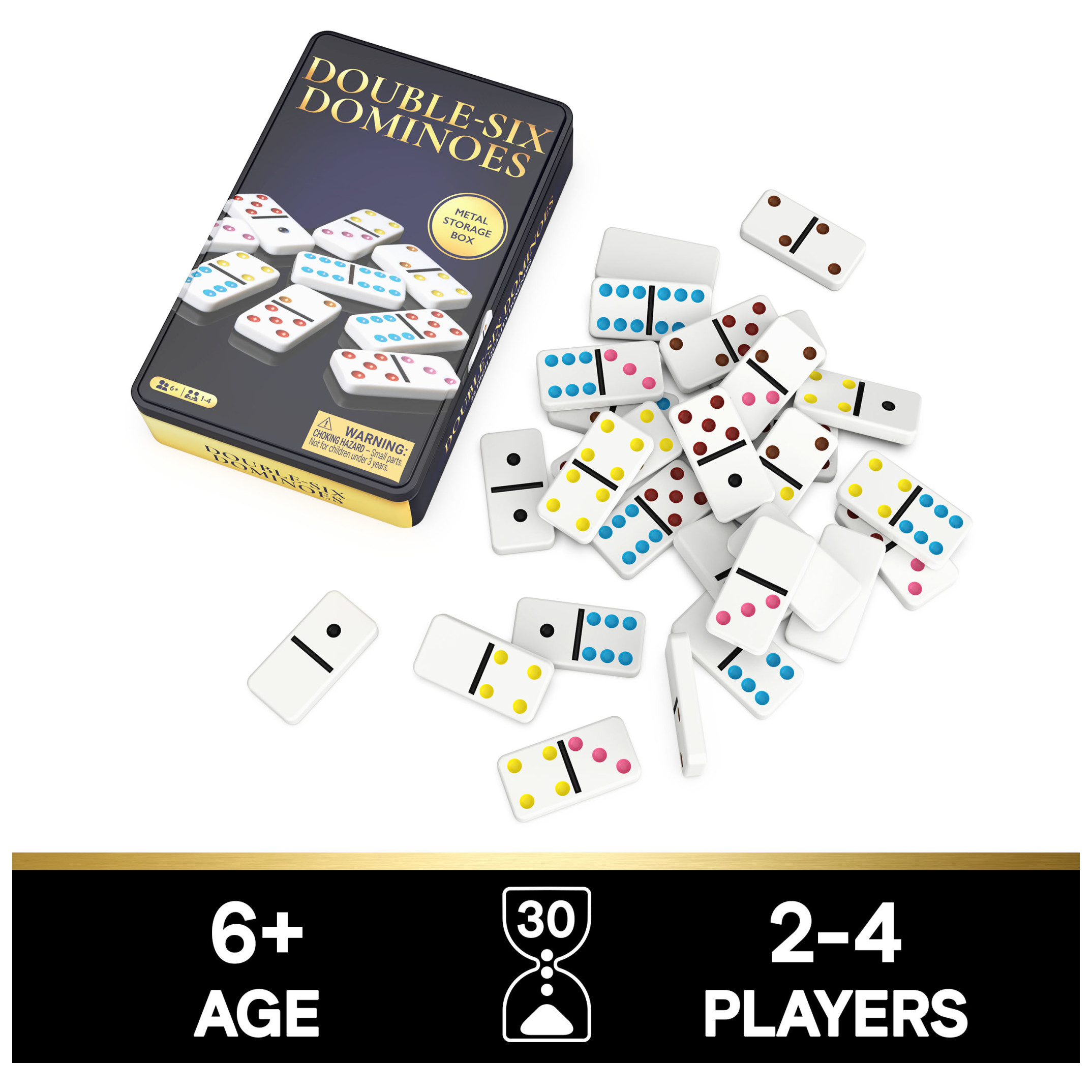 Spin Master Games Classic Double 6 Dominoes Set With Storage photo 2