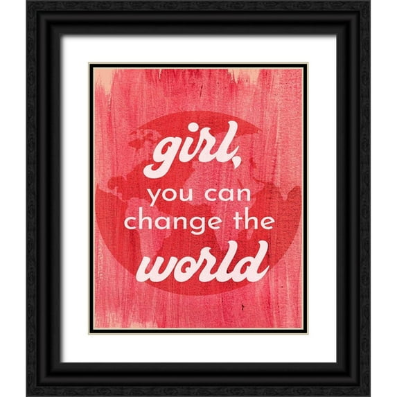 Jenner, Roya 12x14 Black Ornate Wood Framed with Double Matting Museum Art Print Titled - Change The World