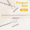 thumbnail image 2 of 4pcs Stainless Steel Toilet Flapper Lift Chain, 9.84in Toilet Chain Replacement Kit Universal Toilet Bowl Flush Chain Silver Toilet Handle Chain with Hooks and Triangle Rings for Most Toilet FlappersD, 2 of 6