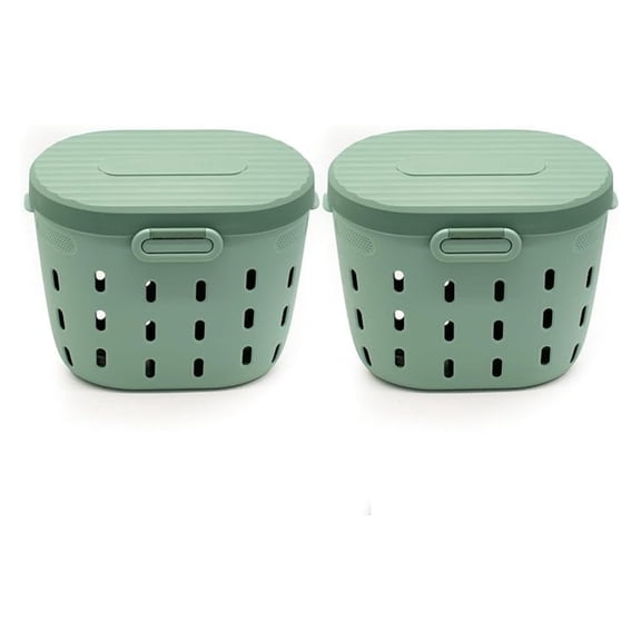 In-Ground Worm Composter Outdoor Farm Compost Bin 7 Gallons BPA-Free Composting System for Raised Garden Beds Sage Green, Twin Pack