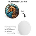 thumbnail image 3 of Horse Stained Glass Vintage Round Metal Tin Sign Nostalgic Metal Sign Home Decor for Bar Garden Kitchen Restaurant Garage 8x8 Inch, 3 of 8
