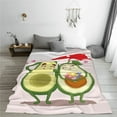 thumbnail image 5 of Honeii Avocado Lovers Wearing Umbrella Print Fleece Blanket - Throw Blanket for Bed, Sofa, Couch, Camping, and Travel , Microplush Ultra Soft Warm Blanket-40"x30", 5 of 7
