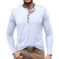 thumbnail image 2 of IROINNID Plain Long Sleeve Shirts for Men Loose Muscle Basic Solid Pure Color Blouse Tee Shirt Top Round-Neck Blouses & Shirts On Sale,White, 2 of 7