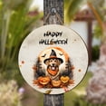 thumbnail image 4 of Happy Halloween Golden Retriever Witches Hat Pumpkin Carving Round Wood Sign Goldens Dog Lover Gifts Idea Hanging Wall Home Decor - 02019, 4 of 5