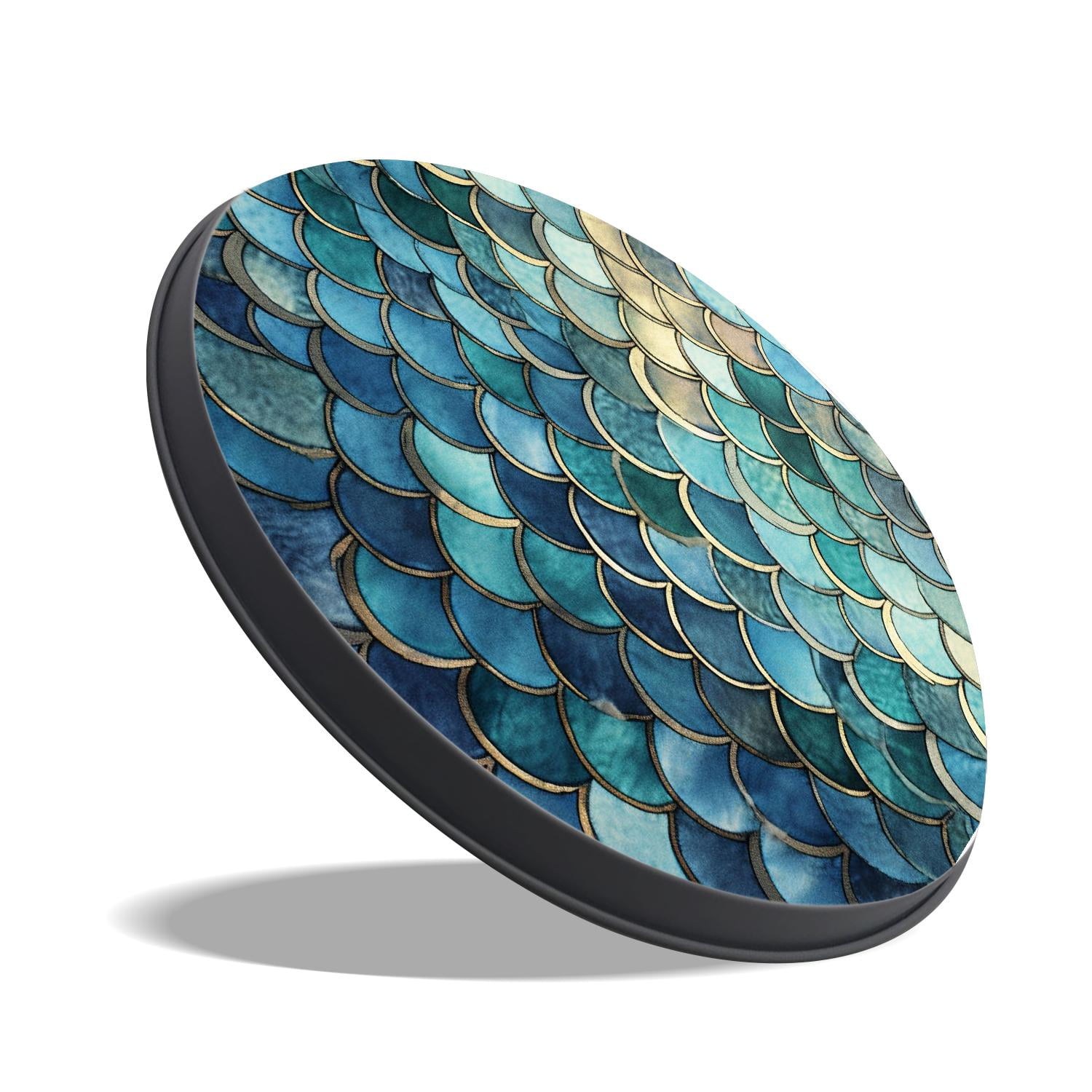 Round Stove Burner Covers 4 Pcs for Home Decor Cooktop Decorative ,Fish Scale Ocean Wave Japanese Multicolor, Metal Round Stove Burner Covers 8Inch And 10Inch