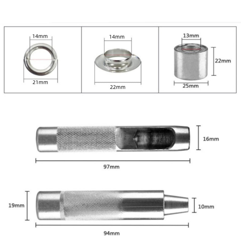 Zorvai Grommets Eyelets with Tool Kits Grommets Eyelets Installation Tool for Fabric