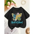 thumbnail image 1 of Back to School Graphic Tee for Girls - "Back to School" Design with Pencil and Butterfly, Soft Cotton, Short Sleeve, Casual Summer T-Shirt, School uniform Tee | Playful Print | Comfortable, 1 of 6
