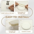 thumbnail image 4 of 4pcs Plate Hanger, 6 Inches Universal Stainless Steel Invisible Plate Hangers for the Wall W-shaped Holder with Traceless Nail for Decorations, Golden, 4 of 7
