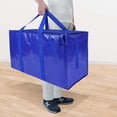 thumbnail image 2 of 12 Pack Extra Large Moving Bags Heavy Duty with Zippers & Carrying Handles, Durable Storage Bags Moving Boxes for Closet Organizers and Storage (12 Pack, Blue), 2 of 7