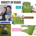 thumbnail image 4 of PiccoCasa 100% Cotton Cross Cable Knit Throw Blanket For Sofa Couch Bed Home Bedding, Green 60"x 78", 4 of 8