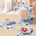 thumbnail image 5 of White Blue Spring Floral Pot Holders for Kitchen Heatproof Potholder, 5 Pack Summer Botanical Hummingbird Hot Pads Multipurpose Oven Pads Cloth Potholders Trivet for Cooking Baking, 5 of 8