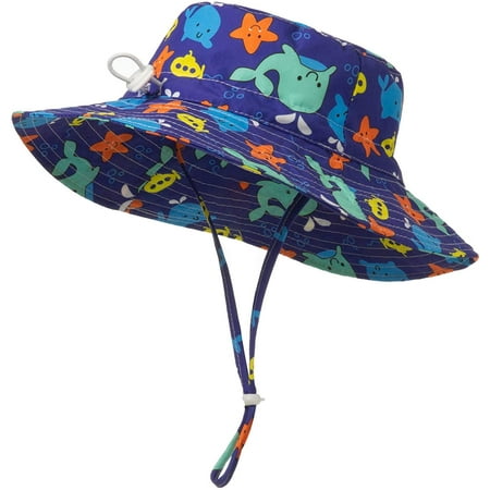 

Fraobbg Baby Bucket Sun Hat Toddler Cartoon Beach UPF 50+ Sun Protection Wide Brim Hats Girls Boys