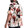 thumbnail image 3 of Football Men's Short Sleeve Poplin Shirt, Button Down Casual Summer Beach Printed Unisex Shirt, 3 of 6