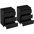 thumbnail image 5 of Renwick Vertical Nightstand with 3 Drawers for Bedroom, Adults, Black, 5 of 8