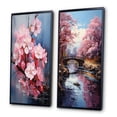 thumbnail image 3 of Designart "Cherry Blossom Asian beauty II" Asian Art Framed Wall Art Set Of 2 - Pink People Gallery Wall Frame Set For Home Decor, 3 of 7