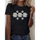 thumbnail image 1 of Camiseta de Manga Corta con Estampado Floral de Margaritas Negras para Mujer - Cuello Redondo y Ajuste Relajado, Tejido Transpirable y Semi-Elastico, Tallas Grandes Disponibles, Lavable a Máquina para, 1 of 6