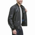thumbnail image 2 of Cole Haan Men's Bonded Varsity Leather Jacket (Java, M), 2 of 3