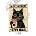 thumbnail image 5 of The Happy Hour Lounge Welcome Beer Bar Black Cat Vintage Aluminum Sign 5.5x8 IN Vintage Beer Sign Metal Beer Signs, 5 of 6