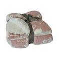 thumbnail image 3 of Legacy Decor Pink Floral Print Fur Fleece Sherpa Throw Blanket 50" x 60", 3 of 4