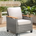 thumbnail image 3 of PPorfamilia 5 Piece Outdoor Conversation Sets, Patio Sectional Furniture Sets with Beige Cushions, All Weather Wicker Patio Chairs, Ottomans and Side Table Sets for Garden Deck Porch, 3 of 10