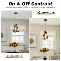 Farmhouse Rustic Wood Pendant Lights Kitchen Island Industrial Black Matte Pendant Lighting Adjustable Rustic Mini Wooden Hanging Light Fixtures for Dining Room Foyer Hallway MPL28