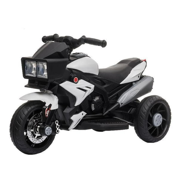 Aosom Kids Electric Pedal Motorcycle Ride-On Toy 6V Battery Powered w/ Music Horn Headlights Motorbike for Girls Boy 3-6 Years Old White