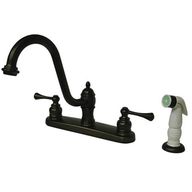 Kingston Brass KB3115BL 8 Inch Center Kitchen Faucet With Side Sprayer - Oil Rubbed Bronze