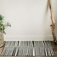 thumbnail image 2 of Black And Beige Wavy Striped Woven Rug, 2 of 2