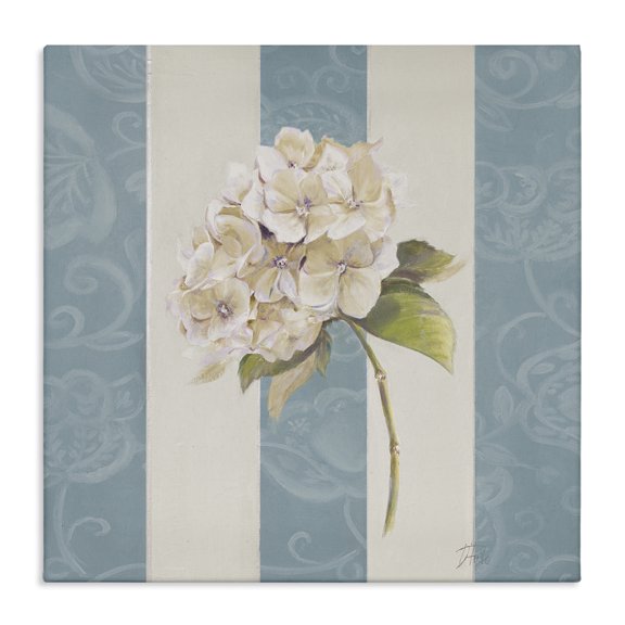 Stupell Industries Vintage Hydrangea Sprig Plants & Flowers Painting Wrapped Canvas Art Print Wall Art, 17 x 17