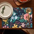 thumbnail image 4 of Pioneer Flower Floral Print Pattern Summer Placemats Table Placemats Set Of 6-Linen Kitchen Washable Placemats Table Mats 12x18 Inch Non-Slip Heat Resistant, 4 of 5