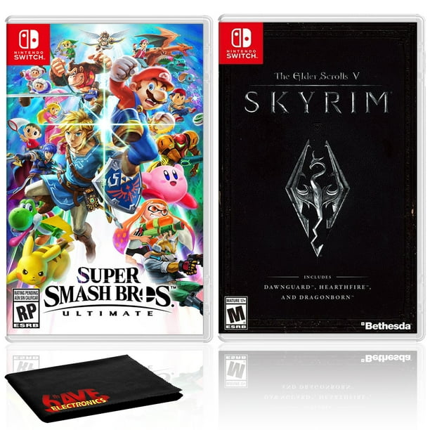 Nintendo Super Smash Bros Ultimate Bundle With The Elder Scrolls V Skyrim Walmart Com Walmart Com