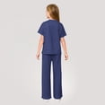 thumbnail image 4 of Abcomgle Girls Lounge Sets Size 10-12 Girls 2 Piece Outfits Solid Short Sleeve T-Shirts and Wide Leg Pants Set Cute Preppy Summer Sets for Girls,4-5 Years, 4 of 4