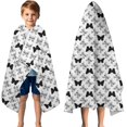 thumbnail image 3 of White Butterfly Black Pattern Hooded Bath Towel，50"x30" for Ages 3 To 12 Kids, Quick Dry Lightweight Soft Microfiber Hood Beach Towel Cover Up for Kids, 3 of 7