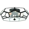 thumbnail image 4 of Vanity Art 3 Light 15.75 Inches Unique Statement Geometric Flush Mount Lighting | Modern Hanging Ceiling Lights Fixtures for Dining Room Living Room Bed Room Kitchen SYBG3103-BK, 4 of 8