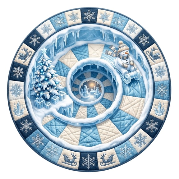Christmas 3D Optical Illusion Rug, Snowman Depth‑Pattern Non‑Slip Floor Mat, Holiday Entryway Bedroom Living Room