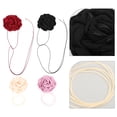 thumbnail image 5 of 4 Uds. Collar de tela con rosas, gargantilla de flores de tela, gargantilla con rosas florales, cadena para el cuello, 5 of 5