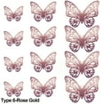 thumbnail image 1 of 12PCS/Pack Gift Party Supplies Wedding Favor Home Decor 3D Butterfly Stickers Wall Art Hollow Butterflies Decals Gold/Silver/Rosegold ROSE GOLD TYPE 6, 1 of 8