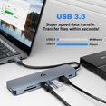 thumbnail image 5 of Totu Usb C Hub 7 En 1 Usb C Dock Con 4K Hdmi 2 Usb 3.0 Usb C 3.0 100W Tipo C Pd Ranura Para Tarjeta Sd/Tf Para Macbook Pro/Air Y Otras Computadoras Portátiles Tipo C, 5 of 5