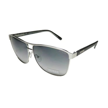 New Guess 255 Womens/Ladies Designer Full-Rim Gradient Silver / Black Frame Gradient Gray Lenses 61-12-130 Sunglasses/Eyewear