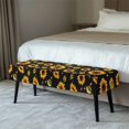 thumbnail image 2 of Psesaysky Soft Bench Seat Cover, Sunflowers Theme Poly Spandex Heavy Duty Bench Slipcover for Bedroom Dining Room, 2 of 9